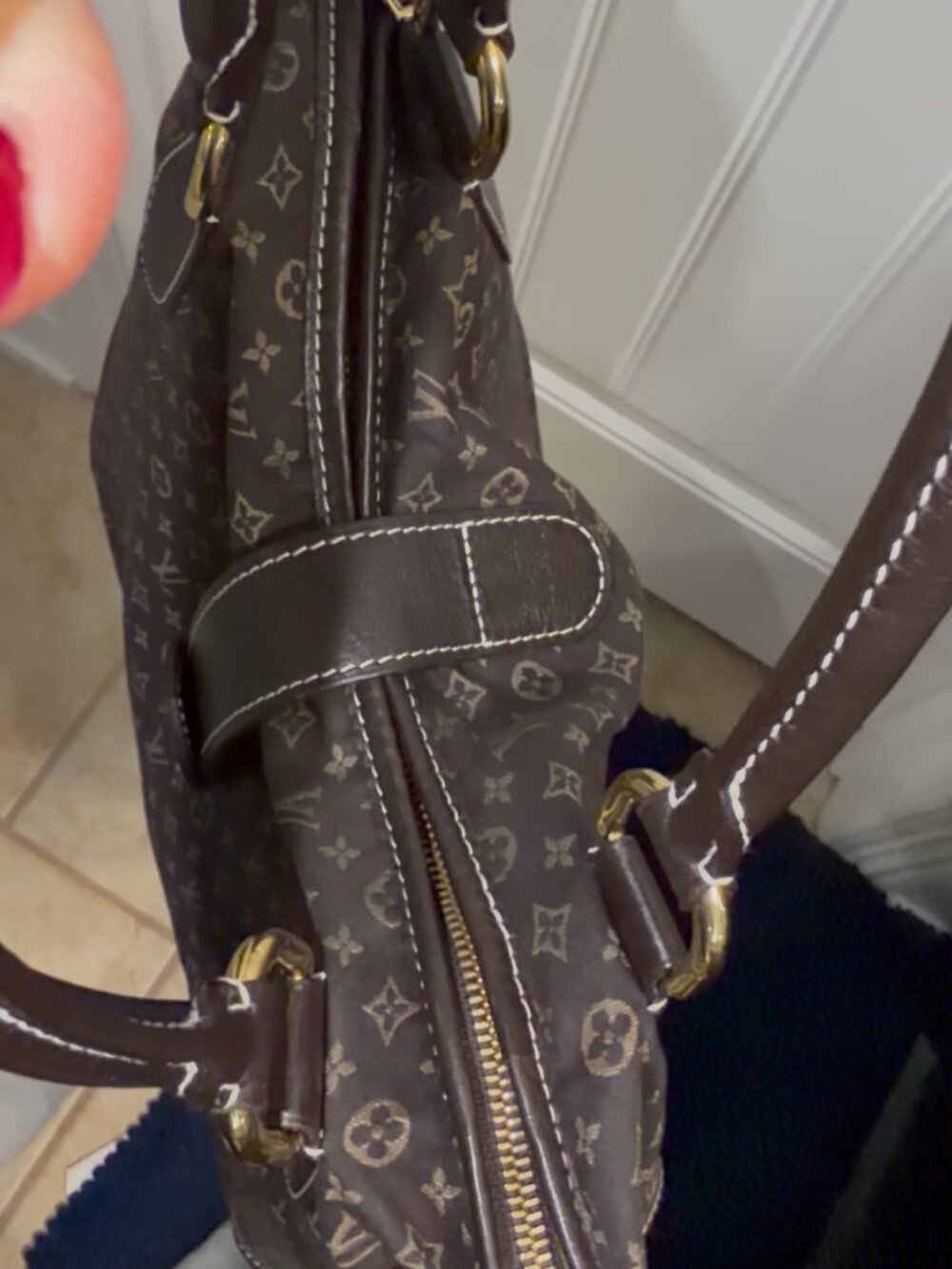 Louis Vuitton Monogram Canvas Shoulder Bag in Dark Brown and Black - Picture 15 of 15